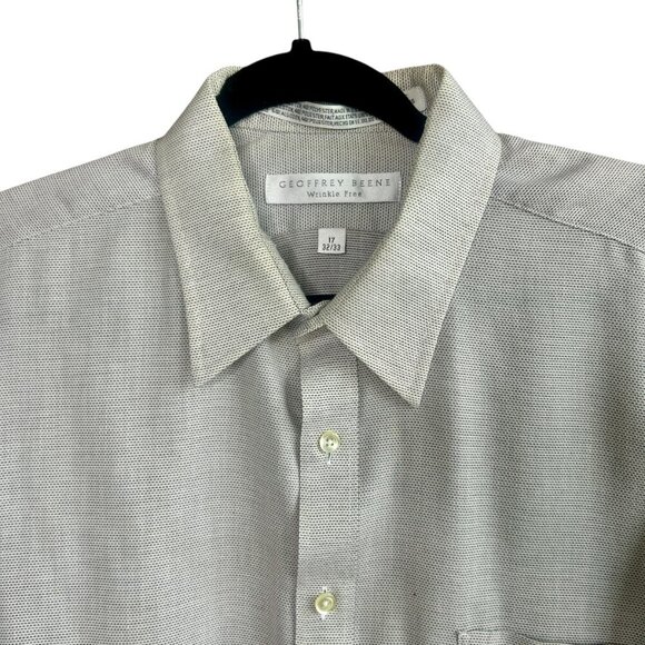 Geoffrey Beene Men's Vintage Gray Long Sleeve Shirt Size 17 32-33 - Picture 3 of 9